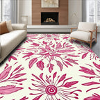Vibrant Pink Floral Radiating Bloom Rug