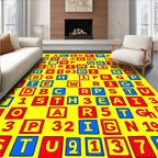 Alphabetical Cubes Colorful Pop Art Rug