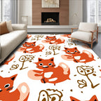 Playful Orange Cats with Flowers Rug