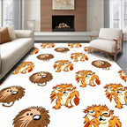 Whimsical Orange Critter Repeat Rug