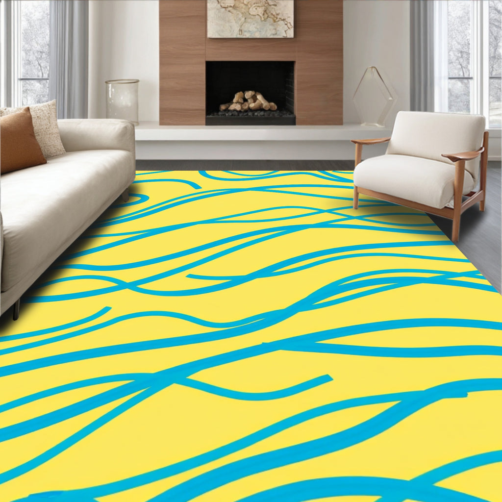 Sunny Meadow Blue Swirl Rug