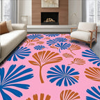 Mid Century Blue Bronze Fan Flora Rug