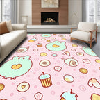 Cute Mint Green Froggy Treats Rug