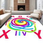 Colorful Alphabet Swirl Rug