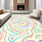 Colorful Abstract Swirls Graphic Rug