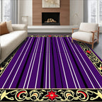 Bold Crimson Starry Bordered Stripes Rug