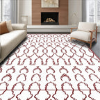 Deep Red Arch Medallion Arrangement Rug