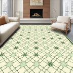 Intertwined Sage Starburst Lattice Rug