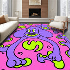 Playful Purple Dog Bone Swirl Rug