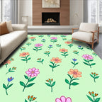 Whimsical Pastel Floral Meadow Rug