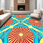 Radiant Sunburst Medallion Blue Rug