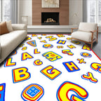 Yellow Blue Red Alphabet Collage Rug