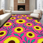 Vibrant Yellow Sunflower Meadow Rug