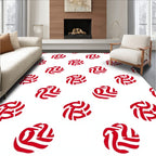 Crimson Abstract Swirl Repeat Rug