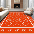 Bold Orange Geometric Abstract Contour Rug