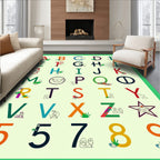 Colorful Alphabet With People And Plants Rug