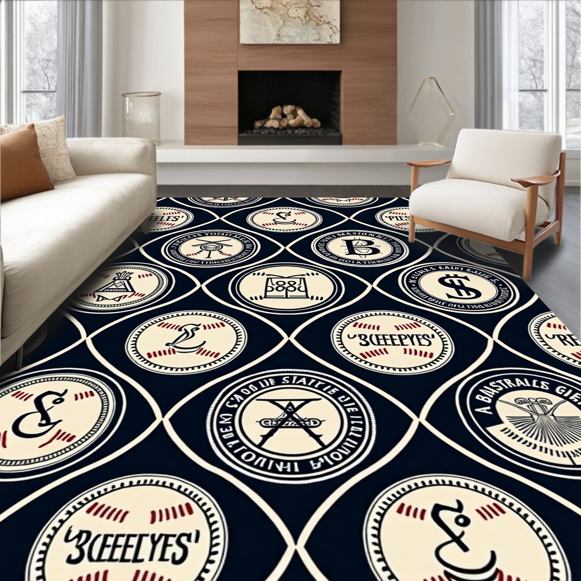 Vintage Cream Medallion Lattice Rug