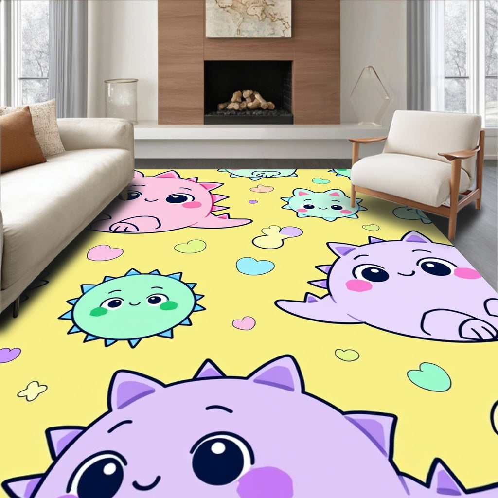 Cute Kawaii Dinosaur Cartoon Theme Rug