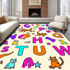 Cute Cartoon Alphabet Cats Rug