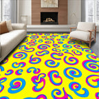 Radical Pink Blue Swirls Rug