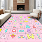 Whimsical Alphabet Monsters Pastel Rug