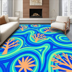 Oceanic Coral Swirls Blue Green Rug