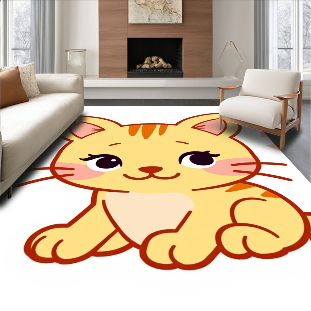 Cute Orange Tabby Kitten Animal Rug