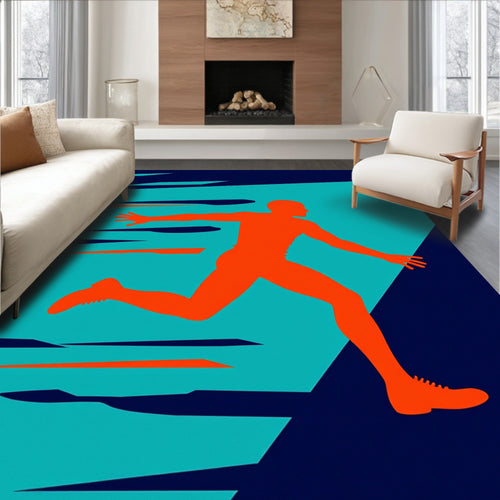 Abstract Orange Runner Motion Graphic Rug