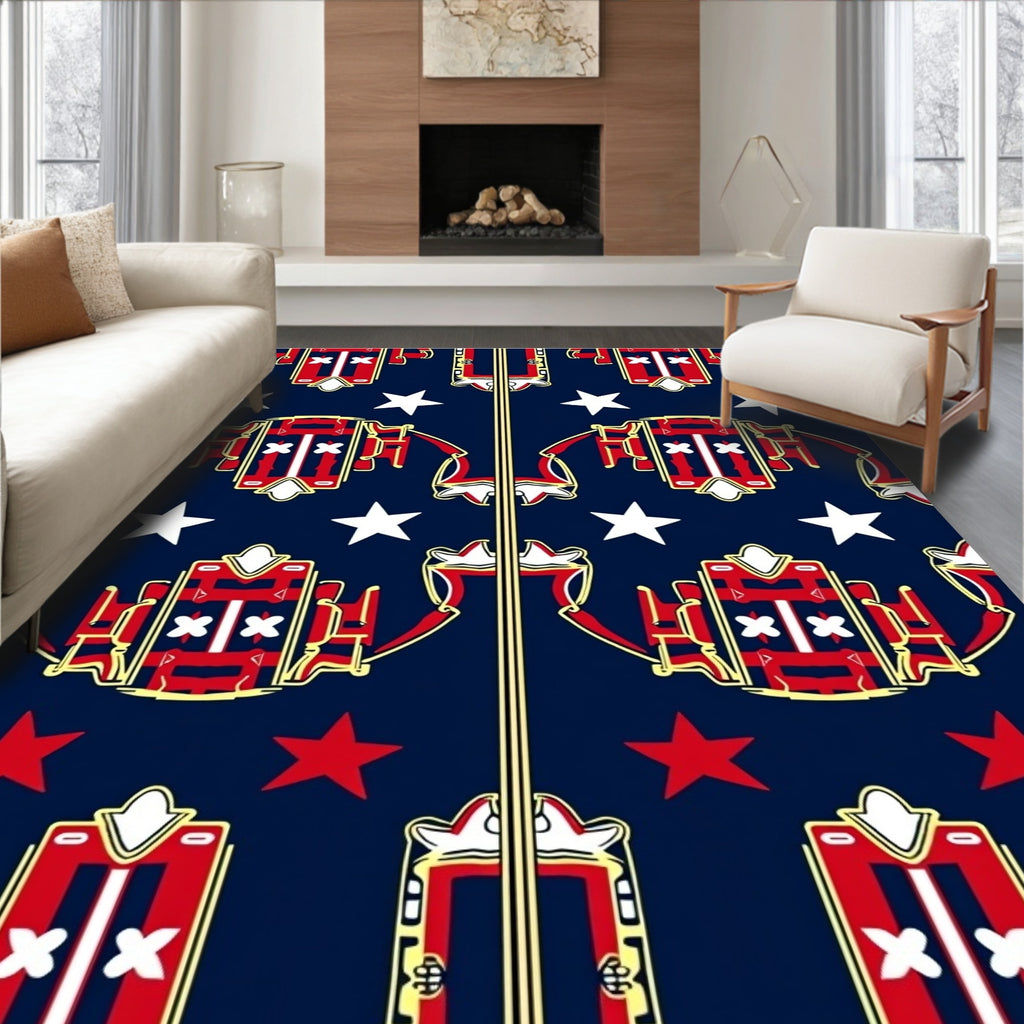Red White Blue Stars Arch Rug
