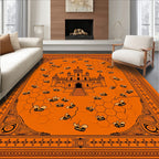 Orange Honeycomb Castle Bee Field Rug