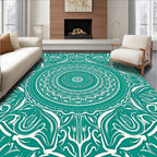 Emerald Green Radial Mandala Rug