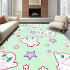 Playful Ghost Stars Floral Mint Rug