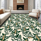 Lush Green Leafy Floral Arrangement Rug