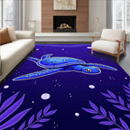 Deep Blue Ocean Turtle Bubbles Rug