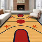 Retro Orange Star Basketball Court Rug