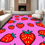Vibrant Pink Strawberry Medley Rug