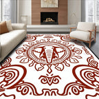 Crimson Elephant Medallion Mandala Rug