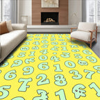 Pastel Numbers Collection on Yellow Field Rug