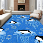 Cute Penguin Iceberg Snowflake Medley Rug
