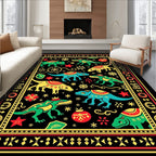 Charming Dinosaur Snowflake Christmas Rug