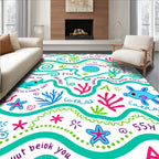 Funky Whimsical Sea Creature Swirls Rug