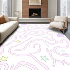 Pastel Pink Swirls with Stars Rug