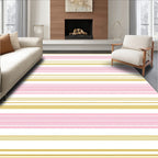Soft Pink Gold Stripe Harmony Rug