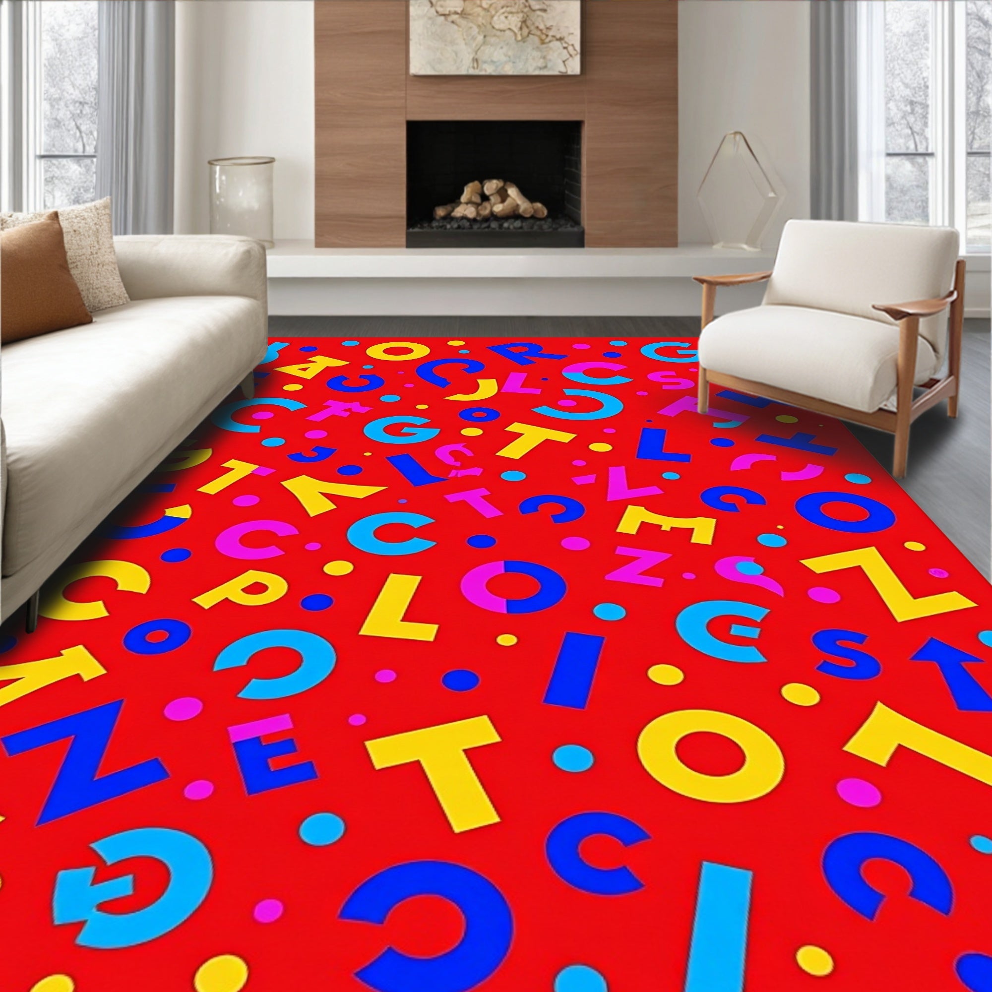 Bright Alphabet Scatter Rug