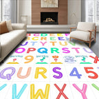 Vibrant Multicolored Alphabet Grid Rug