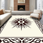 Bold Dark Sunburst Frame Rug