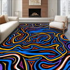 Bold Abstract Swirls With Triangles Rug