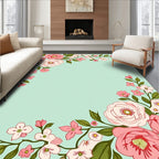Pink Garden Floral Branches Rug