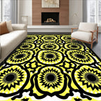 Bold Yellow Sunburst Mandala Rug