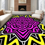 Vibrant Pink Geometric Starburst Background Rug